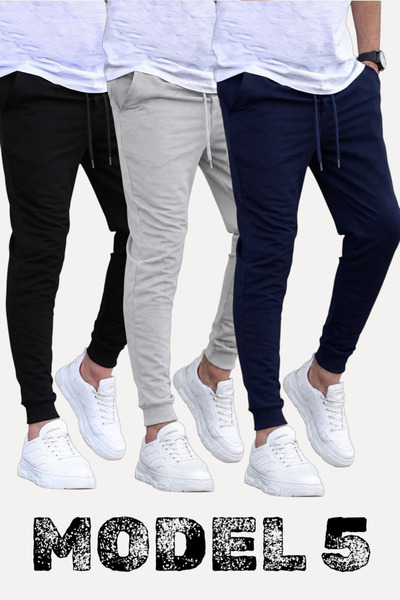 TORUK MAKTO Set of 3/3 Pieces Unisex Ribbed Regular Black Gray Navy Blue Colo...