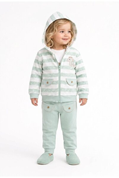 Aziz Bebe Boys' Striped 3-Piece Tracksuit Set