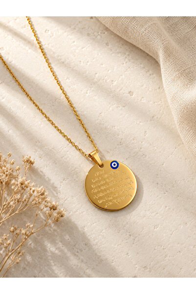 Stelo Forte Ayetel Kürsi Evil Eye Beaded Steel Necklace