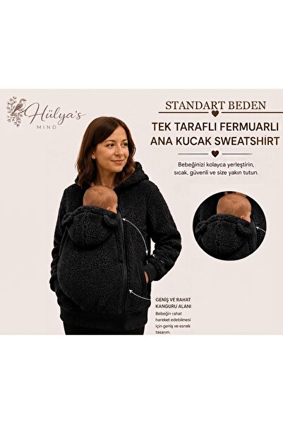Hülya's MIND TEK TARAFLI FERMUARLI SWEETSHIRT ANA KUCAĞI