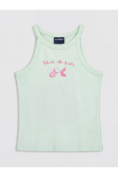 LC Waikiki Trendlucky Girls' Ribbed Undershirt with Printed Pattern