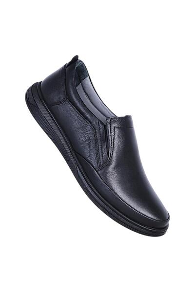 Baloğlu 1091 Black Rubber 100% Leather Men's Casual Shoes