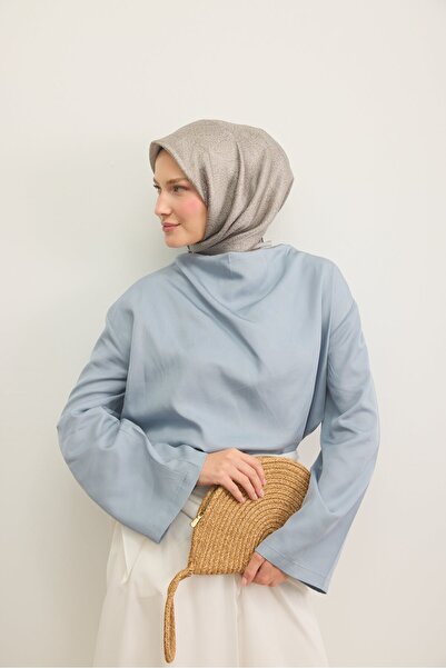 Silk Home Shiny Eşarp Kontur Desen Yeşil Bej
