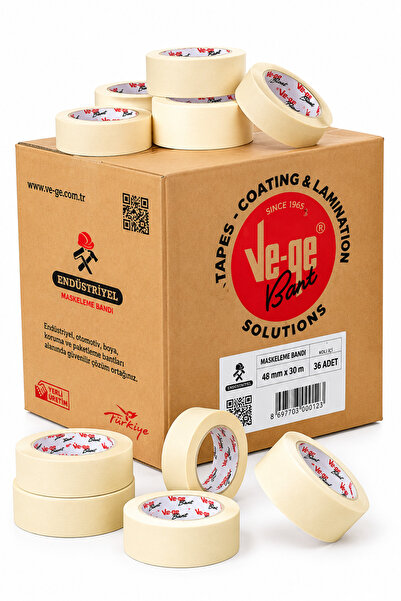 VeGe BANT Ve-Ge Maskeleme Bandı 48 mm x 30 m – Endüstriyel ve Paketleme Bandı...