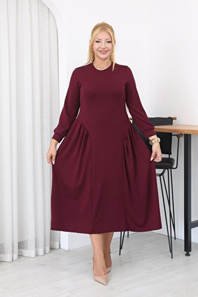 Siyezen Plus Size Pleated Detailed Modal Fabric Set