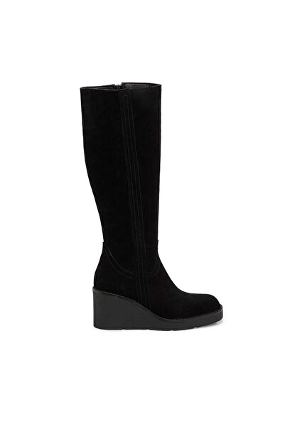 Tergan Siyah Hakiki Süet Deri Kadın Çizme - K25K1CM68330-A01