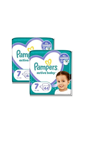 Pampers Set de 2 pachete de scutece Active Baby, mărimea 7, cantitate 44 bucă...