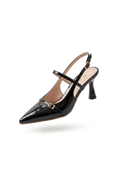 Zerenyus Zri̇n-6722 Premium Black Patent Leather Buckle Detailed Pointed Toe ...