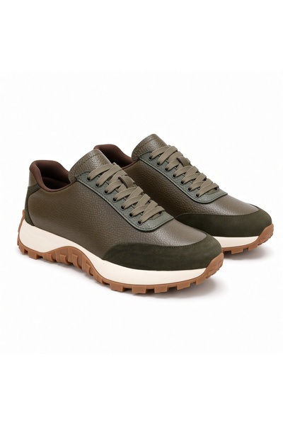Kemal Aygün -Men's Genuine Leather Thick Sole Sneaker
