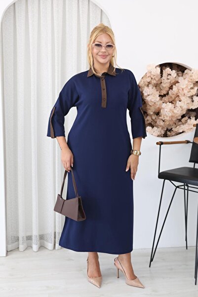 Siyezen Plus Size Modal Fabric Three-Quarter Sleeve Dress