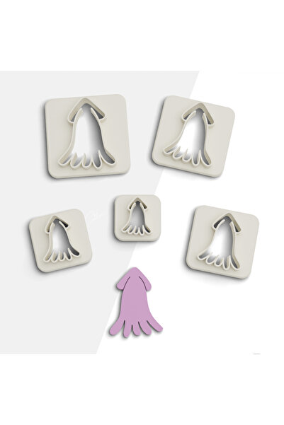flament aşk Squid Polymer Clay Cutting Mold,Jewelry Molds,Cookie Mold,5 Sizes...