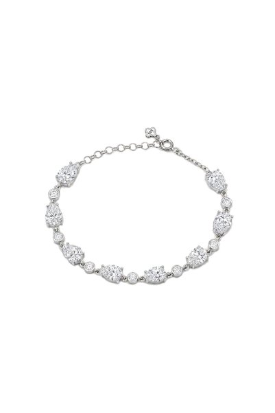 Silveranka 925 Ayar Gümüş Damla Taşlı Bileklik