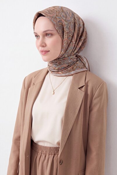 Silk Home Soft Scarf Paisley Milk Coffee