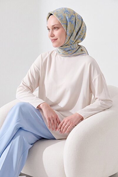 Silk Home Soft Scarf Paisley Blue