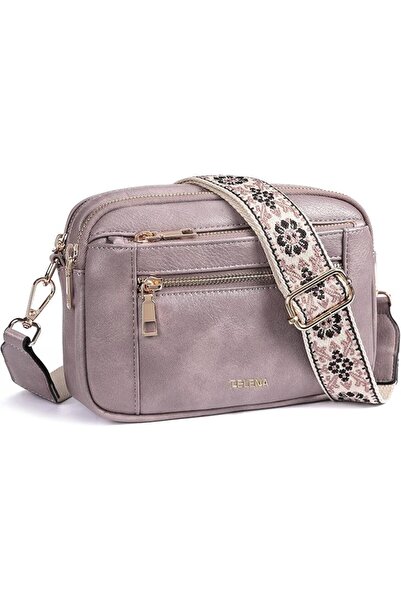 GENERAL Tilina Rope Crossbody Bag for Women in Beige with Brown, Small Size
