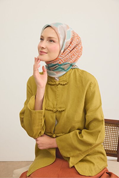 Silk Home Soft Scarf Urban Patch Dark Green