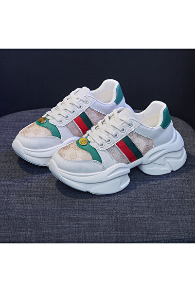 dorbe Women's Green Chunky Lace-Up Sneakers