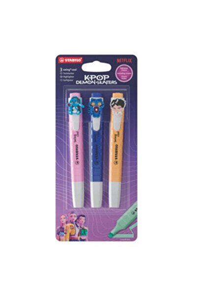 Stabilo Marker text swing cool K-Pop Demon Hunters, Saja Boys, 3 culori / set