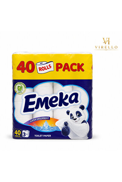 EMEKA Hârtie Igienică Emeka, 3 Straturi, Set 40 Role, Super Absorbantă