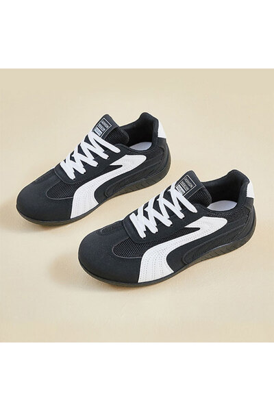 dorbe Women's Black Sports Lace-Up Sneakers