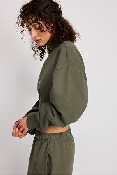 Stradivarius B10 Fermuarlı yaka sweatshirt