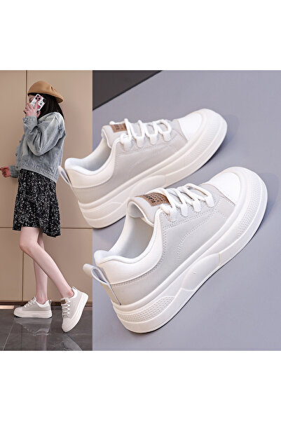 dorbe Women's Khaki Chunky Lace-Up Sneakers