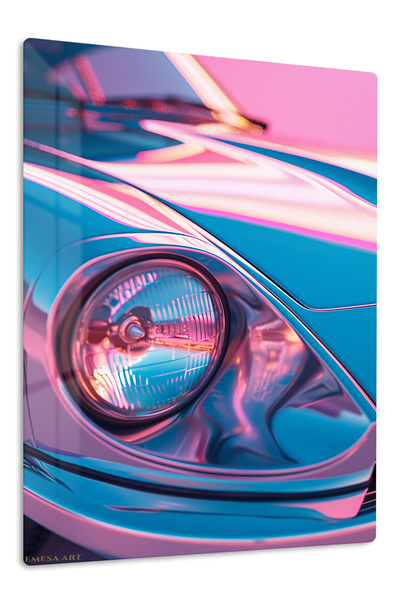 Emesa Art Neon Classic Sports Car Headlight Metal Wall Art
