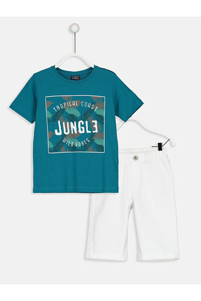 LC Waikiki Unisex Turquoise Set