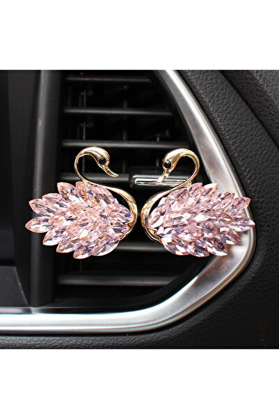 Morvena Picks 2 bucăți Crystal Swan Clip de ieșire pentru aer condiționat maș...