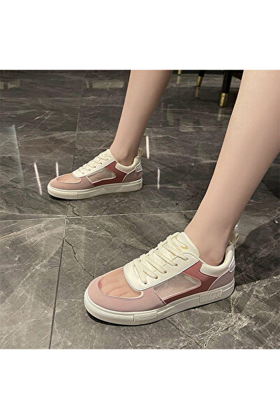 dorbe Women's Pink Chunky Lace-Up Sneakers