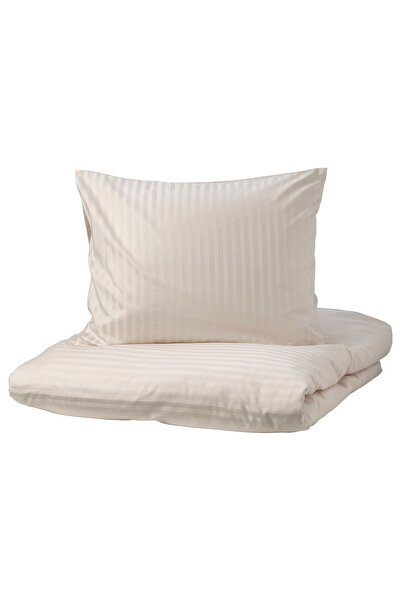 IKEA Tek Kişilik Bej Nevresim Takımı 150x200 cm Pamuklu Yumuşak