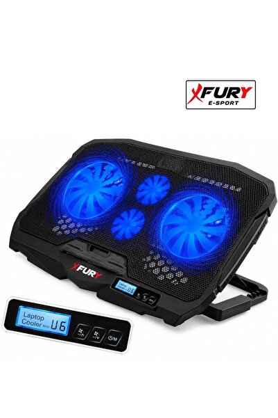 FURY E-Sport Laptop Soğutucu 4 Fanlı Lcd Kontrol Panel Ayarlanabilir Dizüstü ...