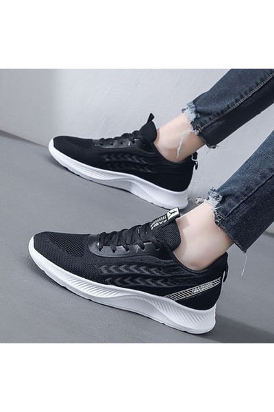 dorbe Women's Black Athletic Lace-Up Sneakers