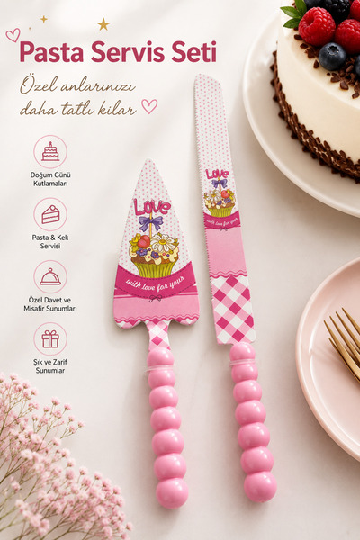 modalonga size ne lazım? Lüks 2’li Pasta Kesme ve Servis Seti