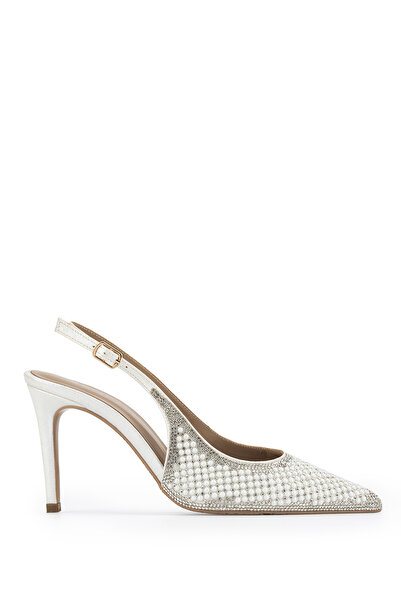 Tamer Tanca Women's Faux Leather White Heeled Shoes