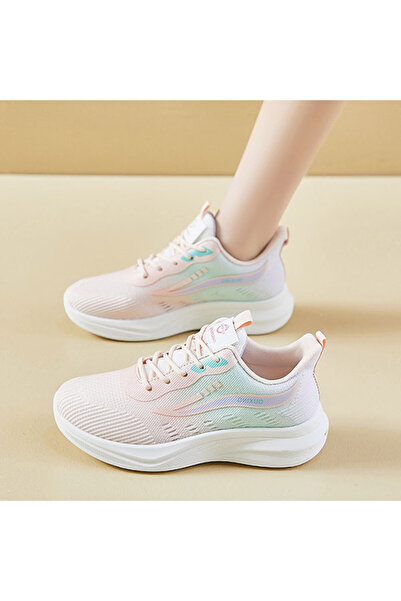 dorbe Women's Pink Knit Running Sneakers