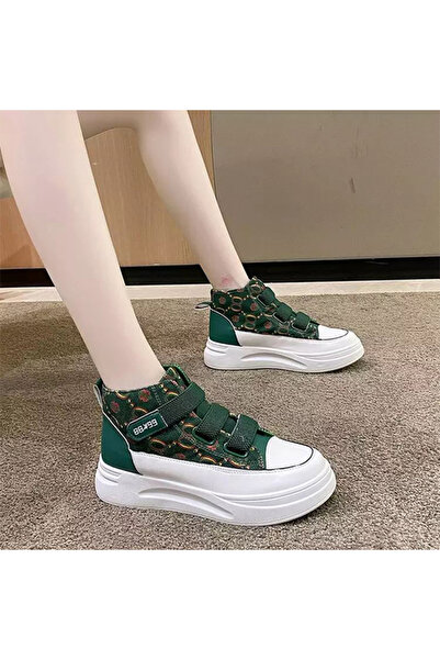 dorbe Women's Green Canvas Velcro Sneakers