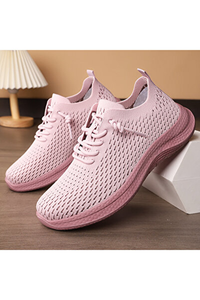 dorbe Women's Knit Sports Lace-Up Sneakers