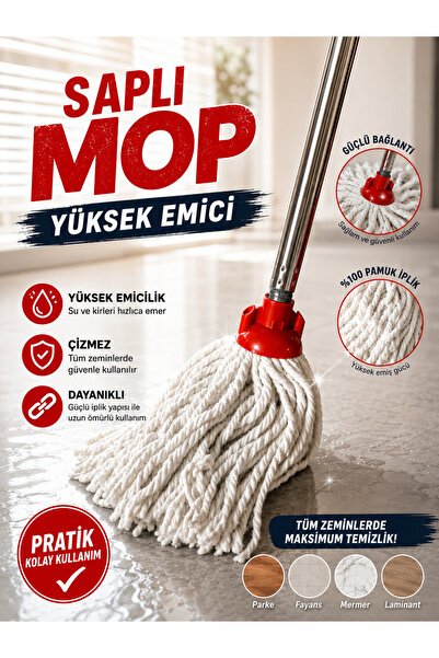 Fanatik Saplı Emici Mikrofiber Mop Paspas Seti + 120 cm Sap