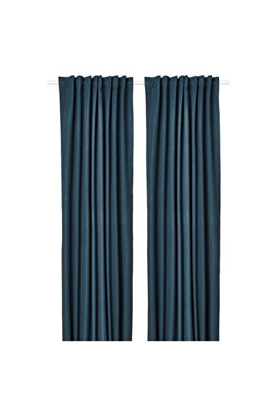 IKEA Mavi Karartma Perde 135x300 cm 2 Kanat Modern Salon Yatak Odası