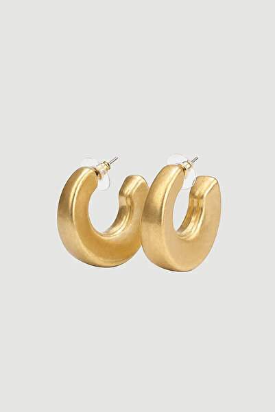 Gusto Curved Vintage Earrings - Gold