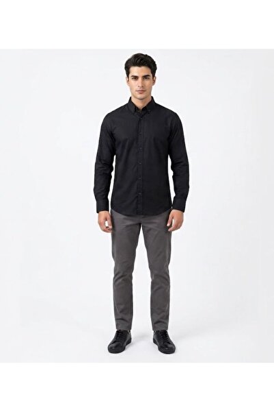 slim fit rahat giyim düğmeli yaka gömlek