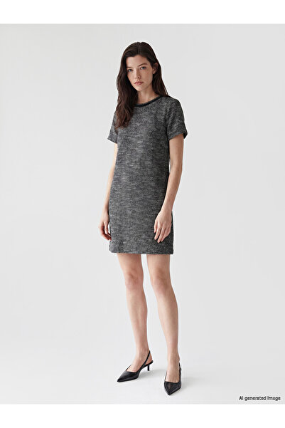 LC Waikiki Rochie mini de damă din tweed, croială regulară