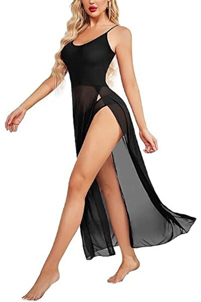 GENERAL Mesh Long Slit Lingerie Dress for Women, Sexy and Elegant Design Baby...