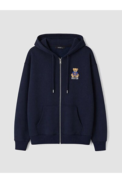 LC Waikiki Teddy Embroidered Women's Thick Zipper Sweatshirt (W6)