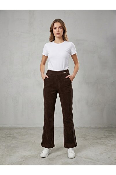 ON TRİKO Corduroy Trousers with Stone Stripes on the Side 10100