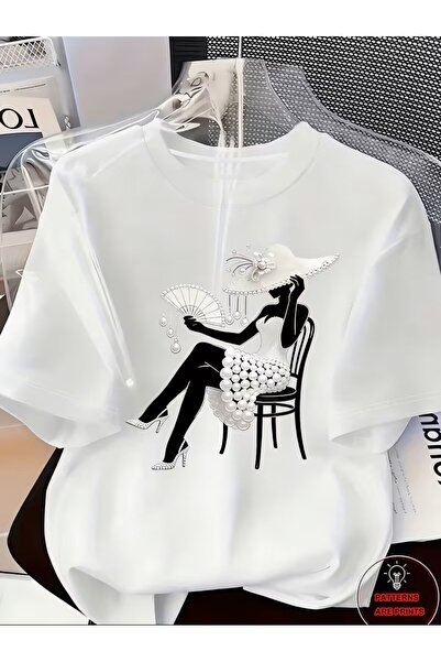 H&GHAMLEGİYİM Printed T-Shirt. Short Sleeve Summer & Spring Casual Top, Women...