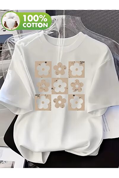 H&GHAMLEGİYİM Printed T-Shirt. Short Sleeve Summer & Spring Casual Top, Women...