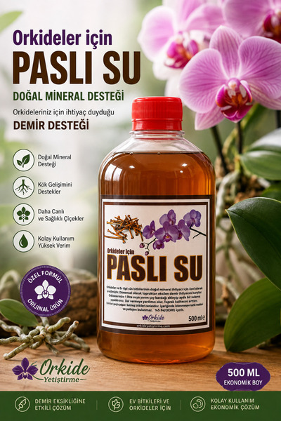 Orkide Yetiştirme Paslı Su - Orkideler ve süs bitkileri için doğal mineral - 500 ML