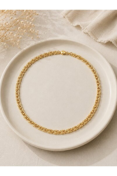 serelya Cm Yay Model Gold Color 50 cm Women's Necklace
